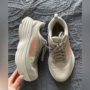 Women’s Hoka Bondi 8 in Harbor Mist/ Lunar Rock. Size 9B